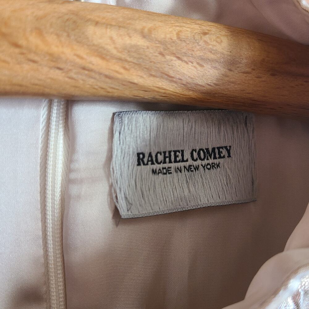 Rachel Comey Top Bar Textured Blouse Champagne 4 Metallic Puff Sleeve Designer - Picture 3 of 10